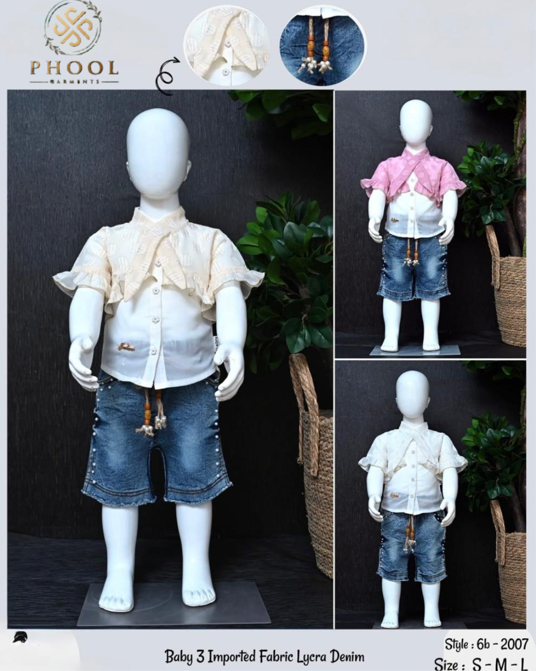 baby 3 imported Fabric Lycra Denim