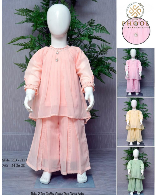 Baby 2 Pcs Chiffon Stripe Plus Jursy Aster